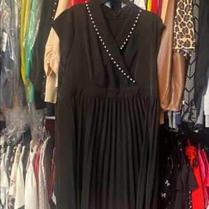 SHEIN Curve Black pleated dress.